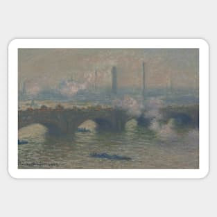 Waterloo Bridge, Gray Day by Claude Monet Sticker